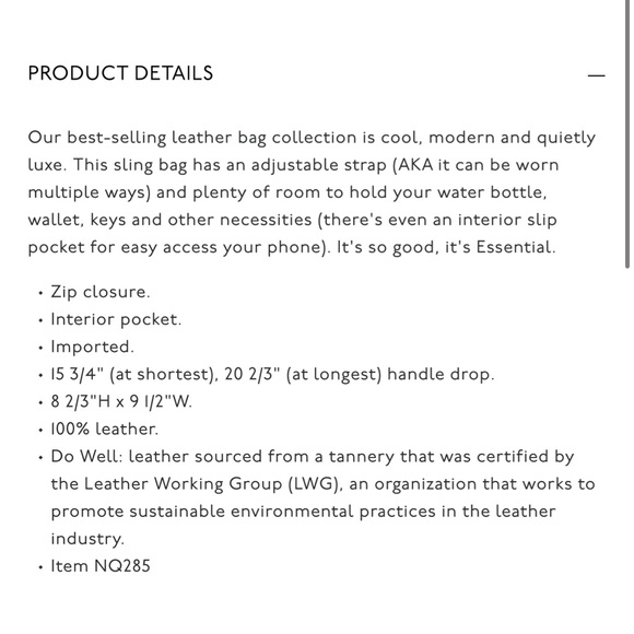 Madewell Essential Sling Crossbody Leather Bag - Picture 9 of 9